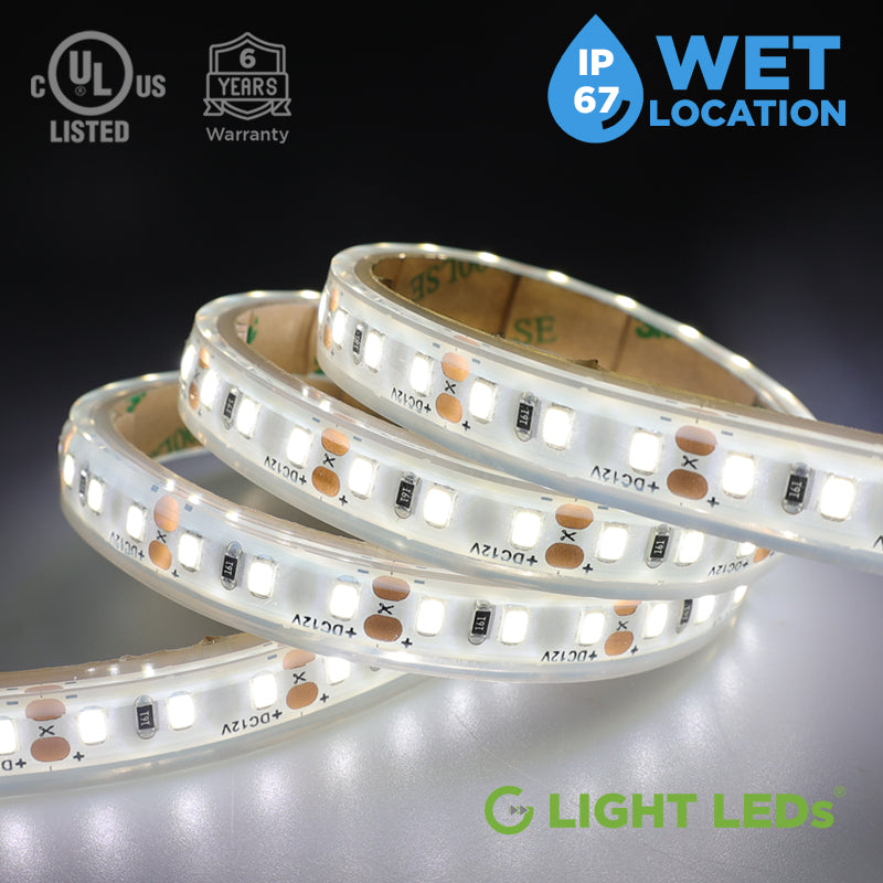 12V DC G Light SMD2835 High Density, IP67 Waterproof, UL Listed, Cool White, 5000K