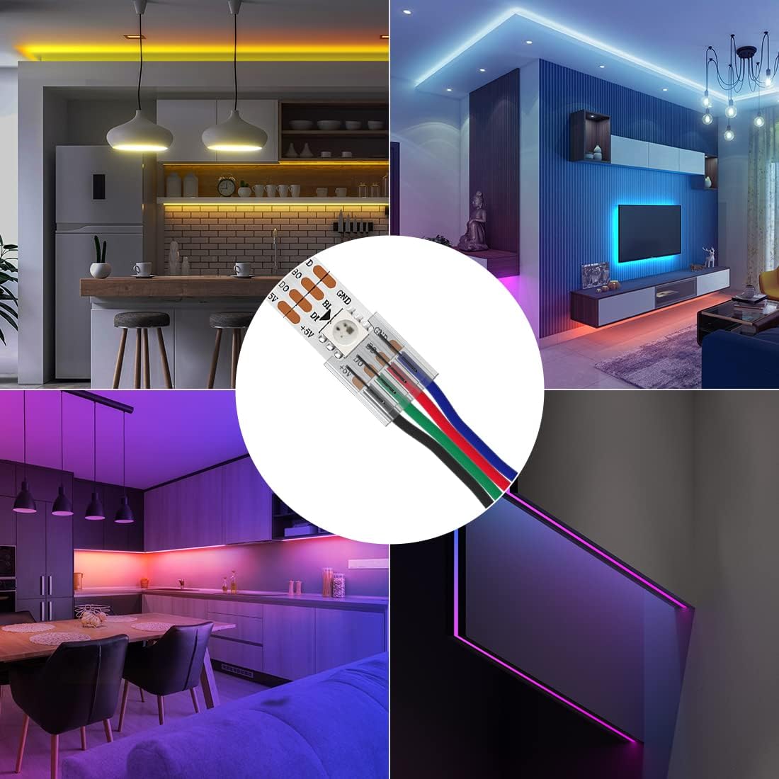 12V and 24V G-Multi Color RGB Strip to Wire Connector – G Light LEDs