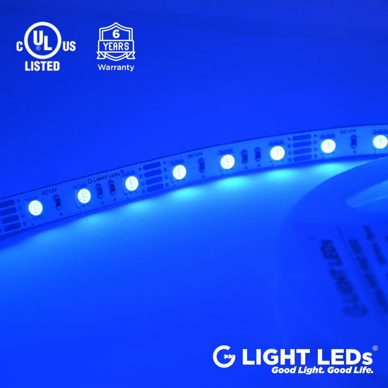 12V RGB LED Strip Light Color Blue UL Listed